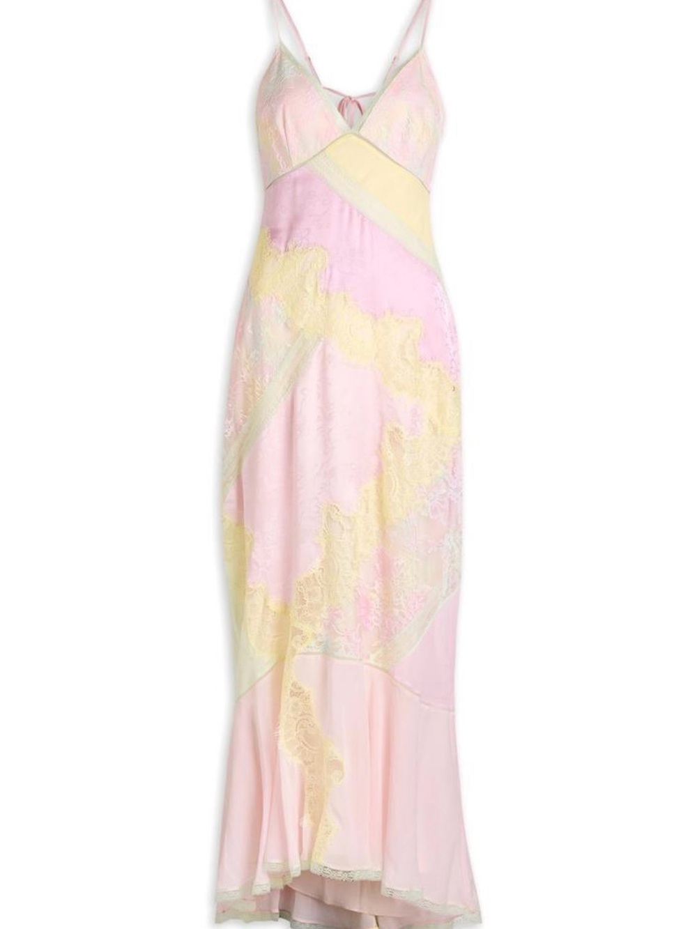 LoveShackFancy Bancila Lace Patchwork Chiffon maxi dress